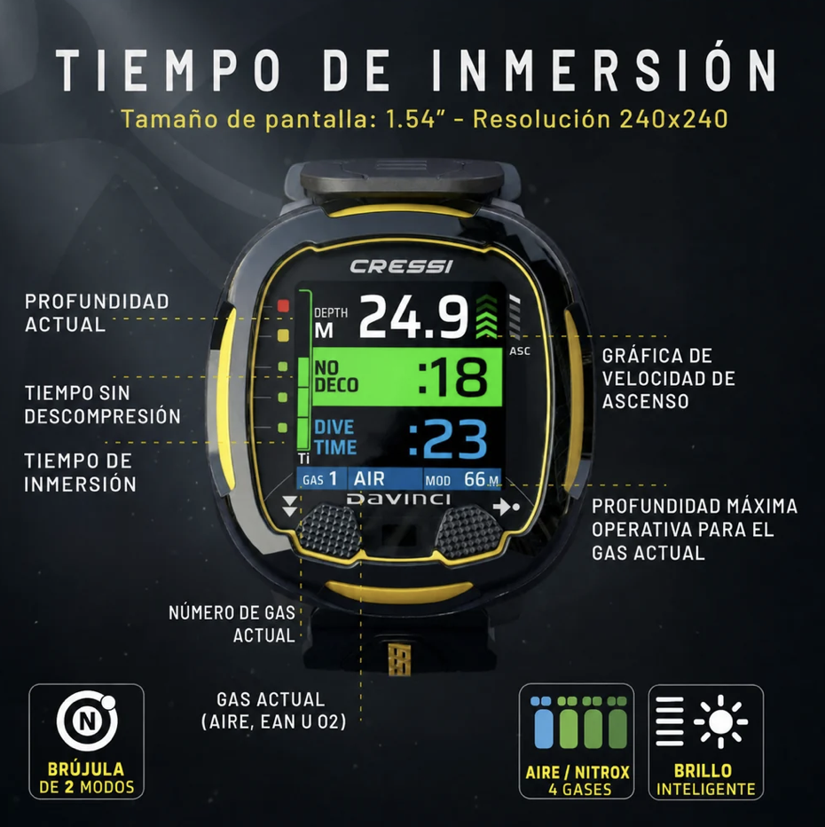 Ordenador De Buceo Da Vinci - Azul - Imagen 2